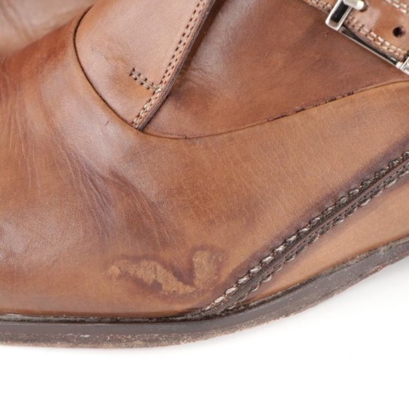 Mezlan Pisano Monk Strap Leather Dress Shoes Brown main image 4
